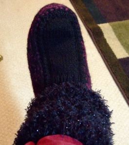 felted slipper with leg warmer cuff